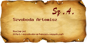 Szvoboda Artemisz névjegykártya
